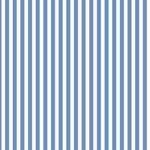 Cabana stripe - Soft blue stripes and creamy white - extra small blue nautical stripe