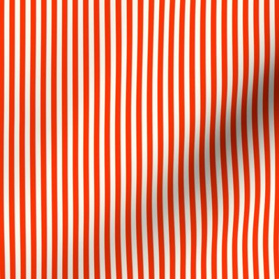 Cabana stripe - Orange red and creamy white - perfect stripes - extra small - orange candy stripe