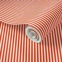 Cabana stripe - Orange red and creamy white - perfect stripes - extra small - orange candy stripe