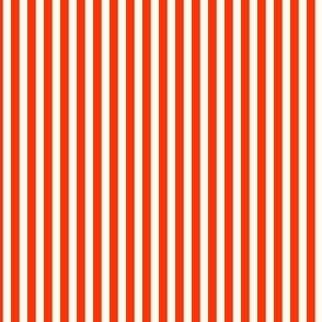 Cabana stripe - Orange red and creamy white - perfect stripes - extra small - orange candy stripe