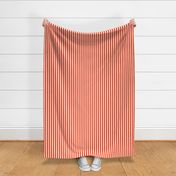 Cabana stripe - Orange red and creamy white - perfect stripe - small orange candy stripe