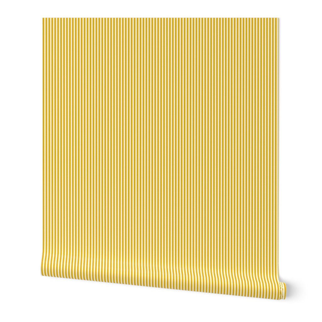 Cabana stripe - Mustard and cream white - perfect stripe - extra small mustard yellow candy stripe