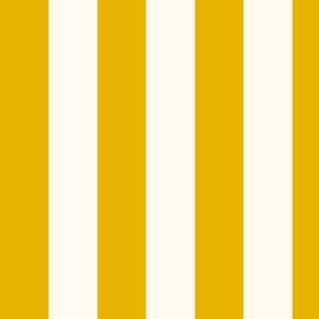Cabana stripe - Mustard and cream white - perfect stripe - medium mustard yellow candy stripe