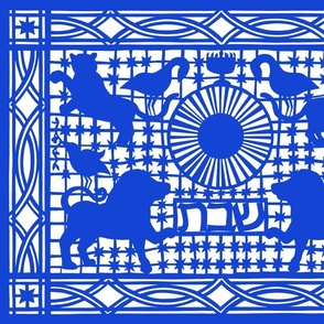 Cutpaper Challah Cover_Blue and White