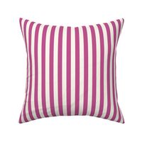 Cabana stripe - Rose Violet pink and cream white - perfect stripes - small S purple candy stripe