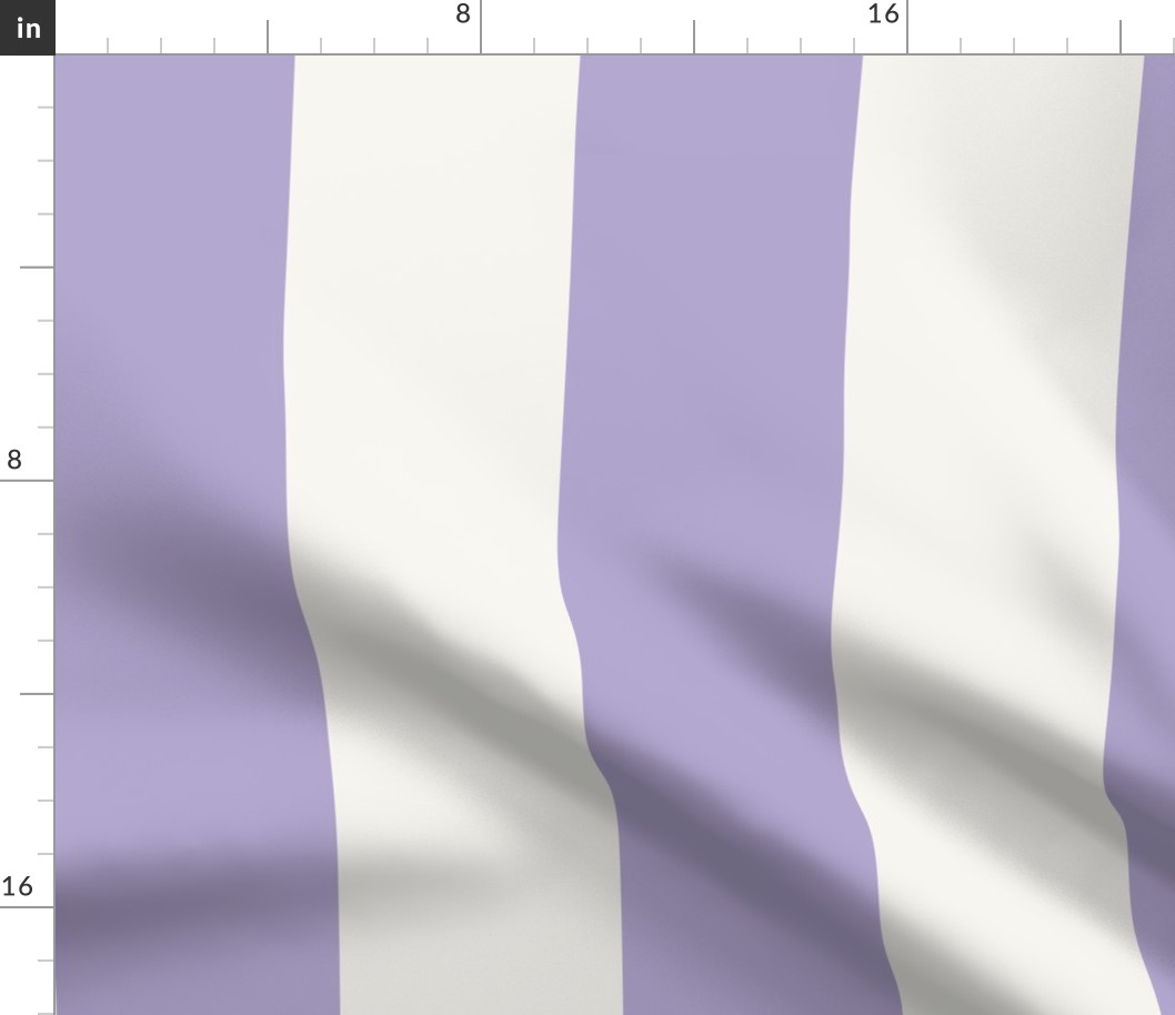 Cabana stripe - Digital Lavender / purple rose stripes on soft white - large lilac candy stripe