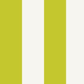 Cabana stripe - Cyber Lime Green  evening primrose and soft white - large lile candy stripe