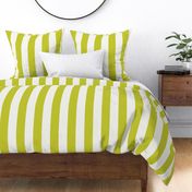 Cabana stripe - Cyber Lime Green  evening primrose and soft white - medium lime candy stripe