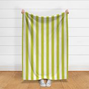 Cabana stripe - Cyber Lime Green  evening primrose and soft white - medium lime candy stripe