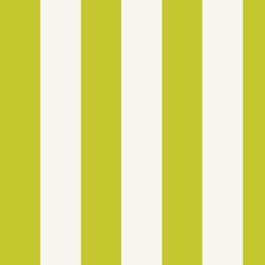 Cabana stripe - Cyber Lime Green  evening primrose and soft white - medium lime candy stripe