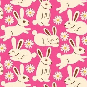 Wonderful Woodland - Blissful Bunnies - Pink - SMALL