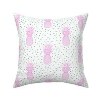 Pineapple & Dots - Hot Pink Jade Green Medium Scale