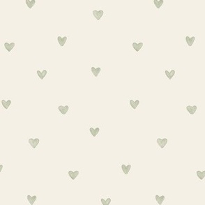 Green Painted Hearts, Hugs and Kisses Collection by Sarah Price