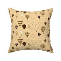 Hot Air Balloon Crowds A & B together - Sepia Colorway