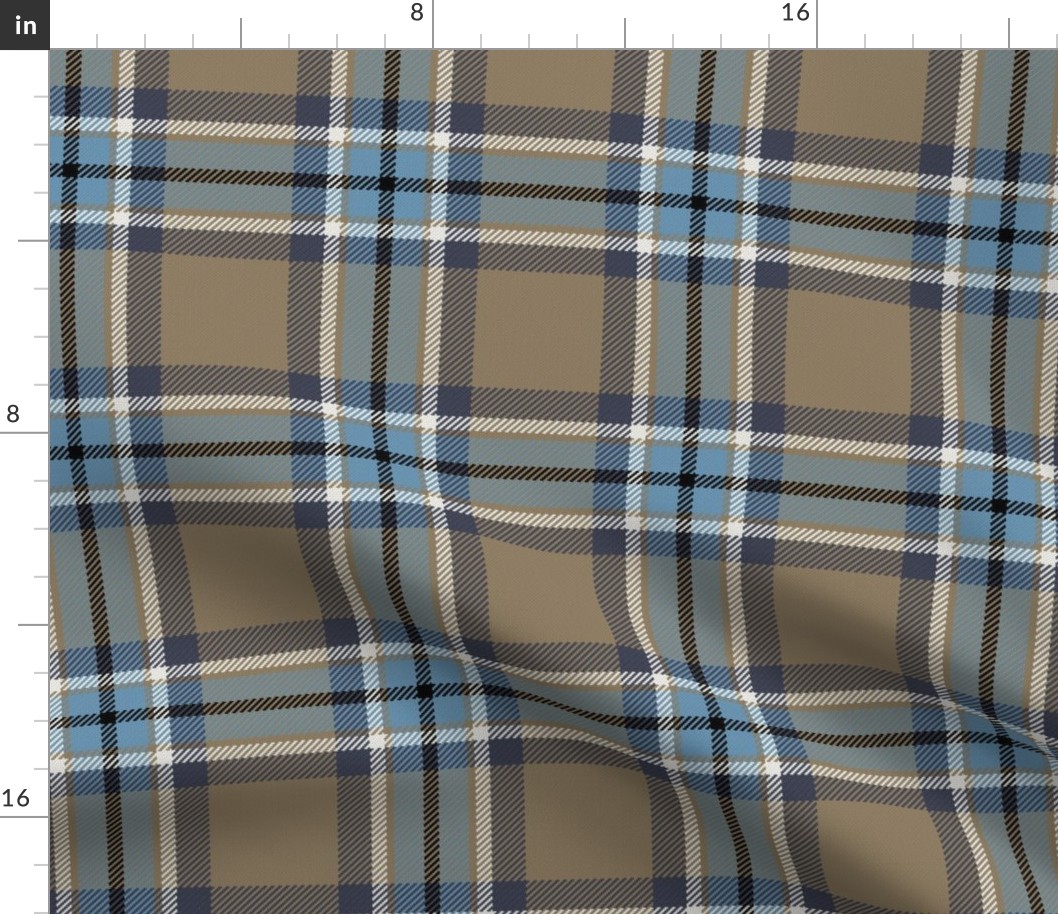 Town Square Plaid in Beige and Sky Blue