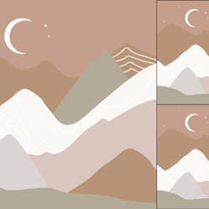 1 blanket + 2 loveys: layered mountains: slipper, summer sage, suede, cotton, morganite, moon shadow