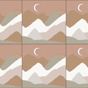 6 loveys: layered mountains: slipper, summer sage, suede, cotton, morganite, moon shadow