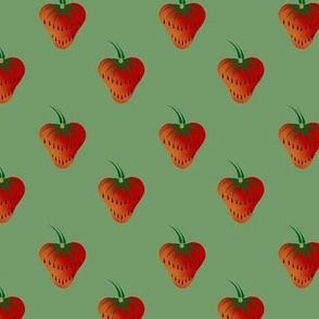 Folky Strawberries Green 