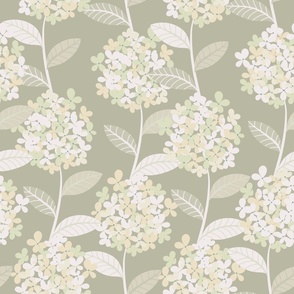 Hydrangea Floral Olive Green