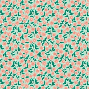 Mint and Pink Spring Floral