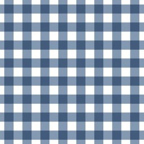 24" Gingham Check Plaid Navy Blue and White by Audrey Jeanne
