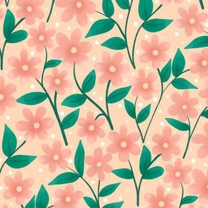 Peach and Pink Floral Flowers