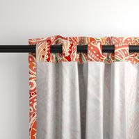 sunset  orange Boho Paisley wallpaper scale