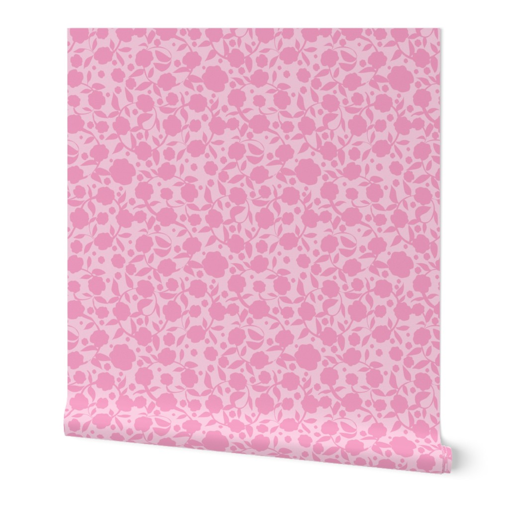 Flirty Pink Floral: A Fun and Fresh Pattern of Pink Flowers on a Pale Pink Canvas