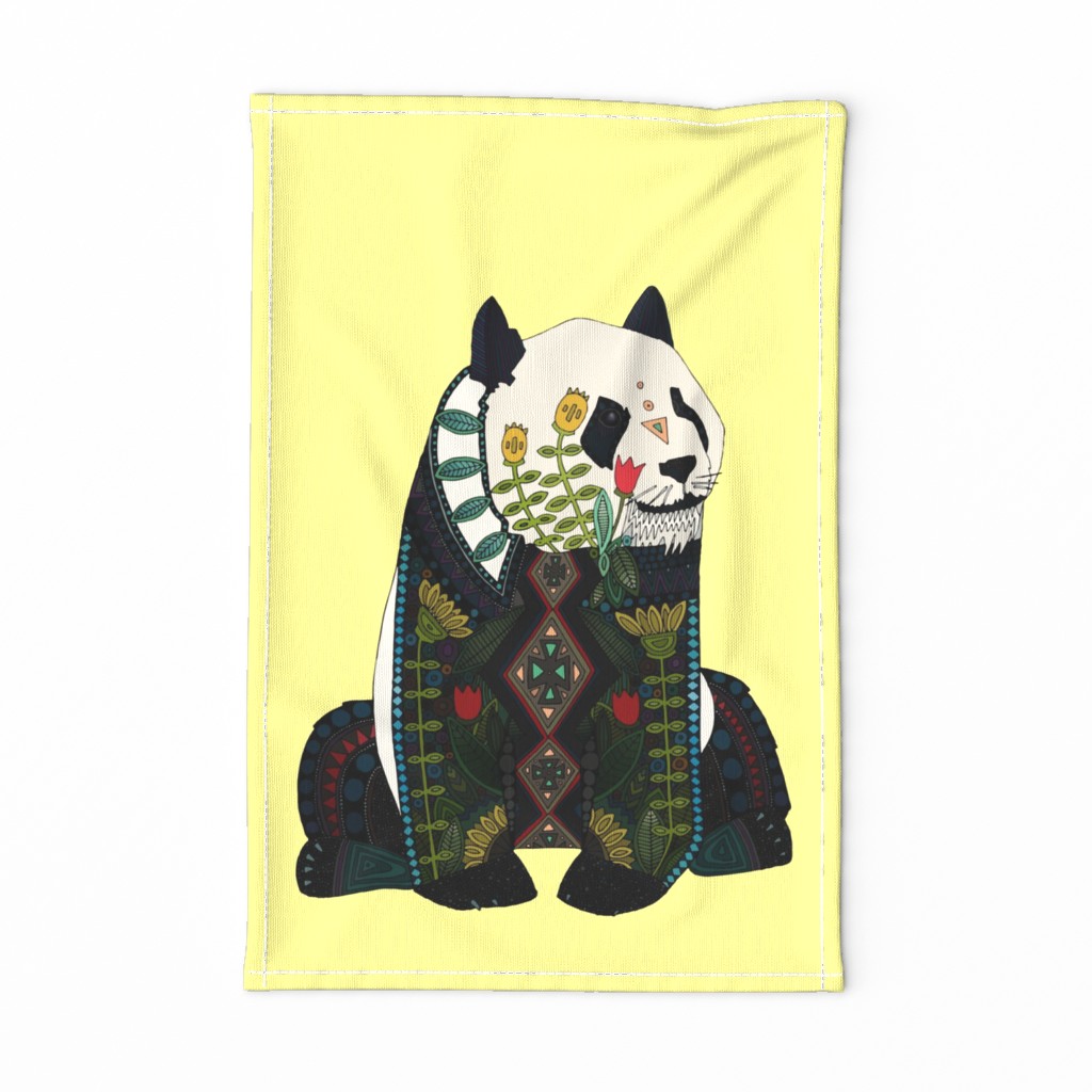 panda lemon tea towel