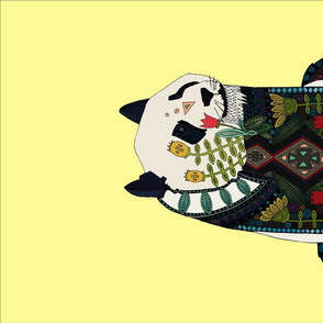 panda lemon tea towel