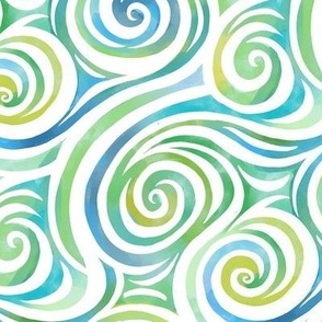 blue and green swirly small scale