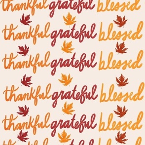 Thankful, Grateful, and Blessed: a Thanksgiving pattern with maple leaves