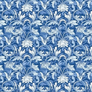 Art Deco Morris Blue Flower