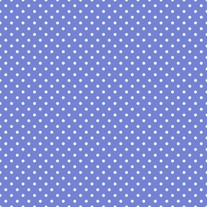 Small White Polka Dots on Periwinkle Blue 