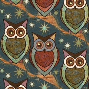 (L) Owls and Stars Mid Century Modern