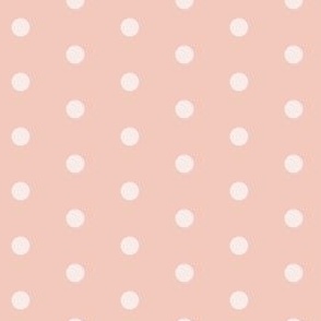 Happy Dot Coordinate For Roses Collection - Hint Of Pink On Apricot.