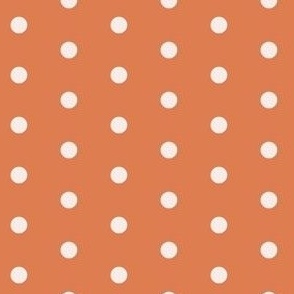 Happy Dot Coordinate For Roses Collection - Apricot On Orange.