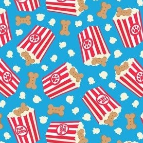 Pupcorn - blue - movie theater popcorn with dog treats - LAD23