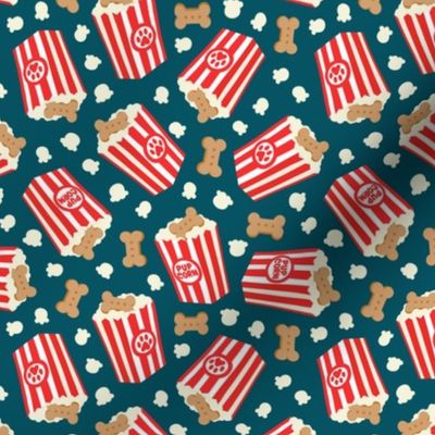 Pupcorn - teal - movie theater popcorn with dog treats - LAD23