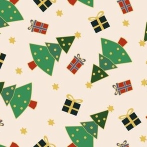 Christmas trees , presents and stars