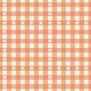 Red and White Gingham Check with Hearts , Hugs and Kisses Collection by Sarah Price