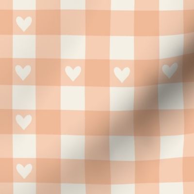 Pink and White Gingham Check with Hearts , Hugs and Kisses Collection by Sarah Price