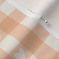 Pink and White Gingham Check with Hearts , Hugs and Kisses Collection by Sarah Price