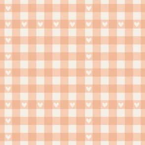 Pink and White Gingham Check with Hearts , Hugs and Kisses Collection by Sarah Price