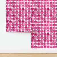 Mid Century Modern Geometric Fuchsia Pink Colored Shapes