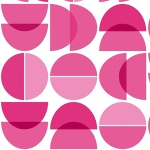 Mid Century Modern Geometric Fuchsia Pink Colored Shapes