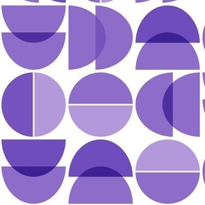 Mid Century Modern Geometric Amethyst Purple Colored Shapes