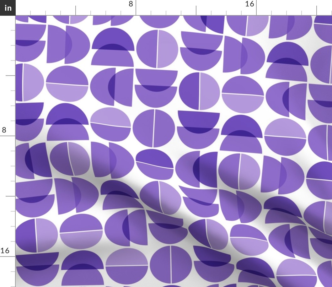 Mid Century Modern Geometric Amethyst Purple Colored Shapes