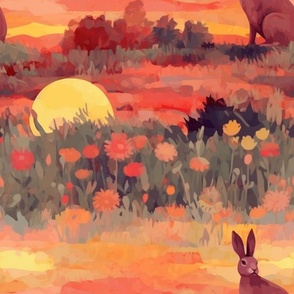 Rabbit in the meadow 