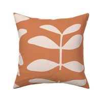 Simple Leaves / large scale / rust brown minimal modern botanical pattern design